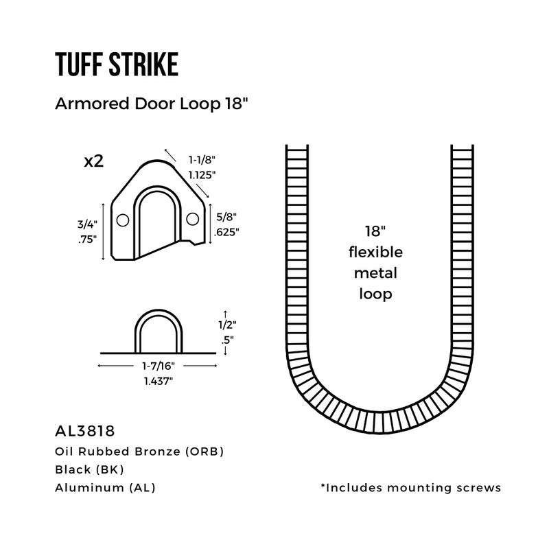 TUFF STRIKE Armored Loop Power Transfer | Electrified Commercial Exit Doors | Door Wire Conduit | 18" | 3/8" Diameter | TUFF STRIKE | Aluminum - Image 2